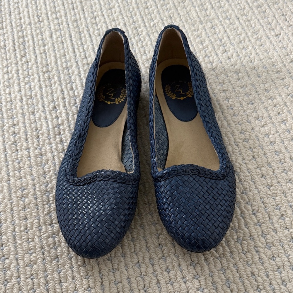 Blue Woven Loafers
